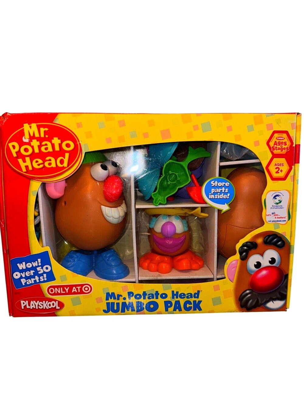 Mr. Potato Head Jumbo Pack Target Xcls 50 Parts 3 Spuds VINTAGE NEW Sealed 2006